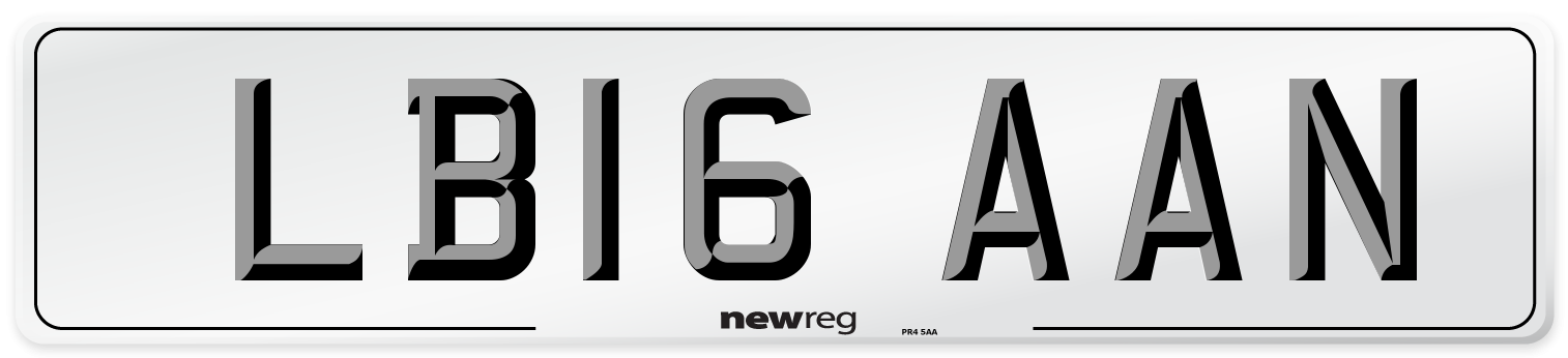 LB16 AAN Number Plate from New Reg